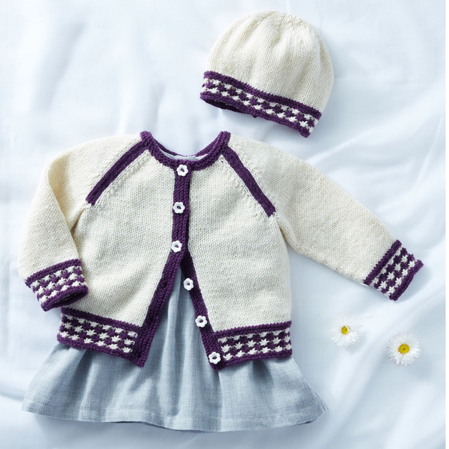 Baby Cardigan & Hat DK Pattern 5288