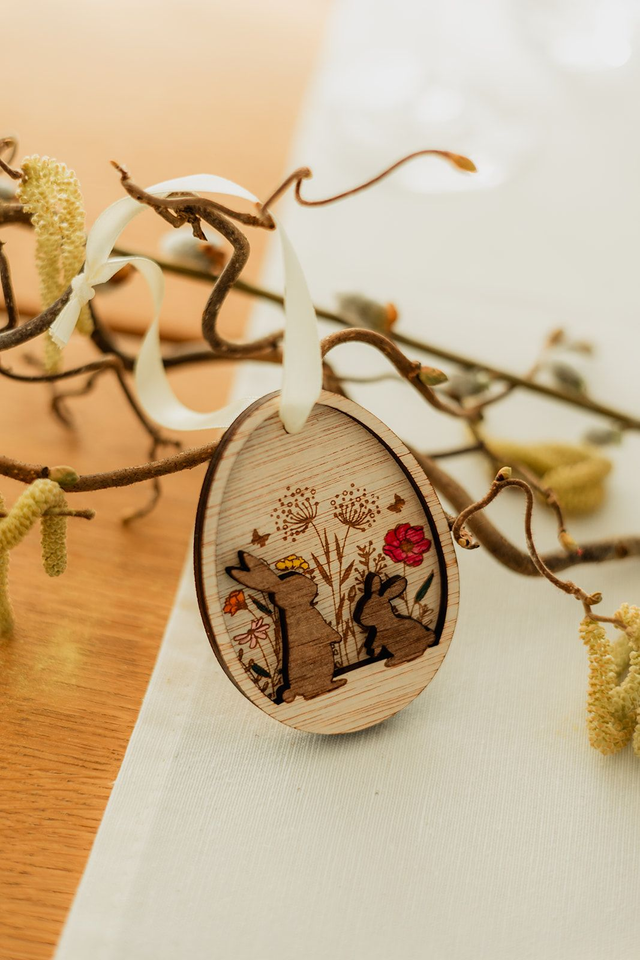 Œuf de Pâques - 2 lapins