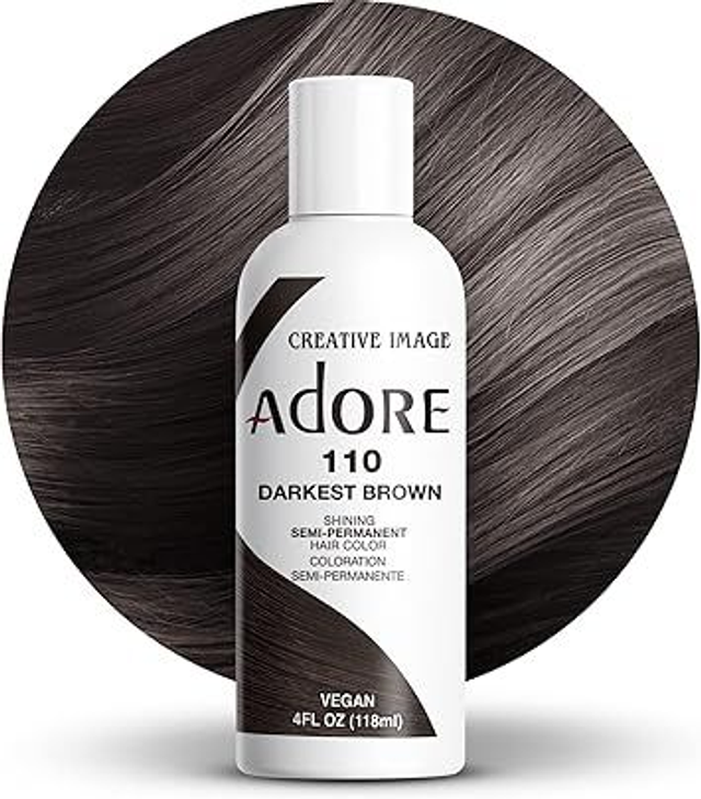 Adore Semi Permanent Hair Colour 118 ml (110 Darkest Brown) 