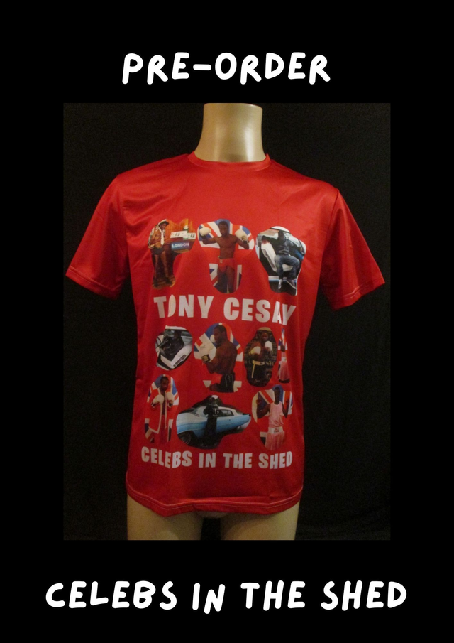 Tony Cesay ABA Champion Boxer Picture T-Shirt (White Bubble Logo) ADULT 100% Polyester Crew Neck RED (PRE-ORDER SIZE) Top BUY NOW