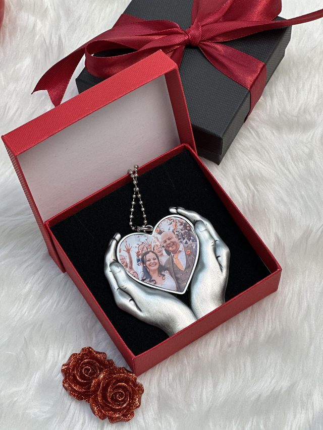 Customised Metal Heart Photo Charm