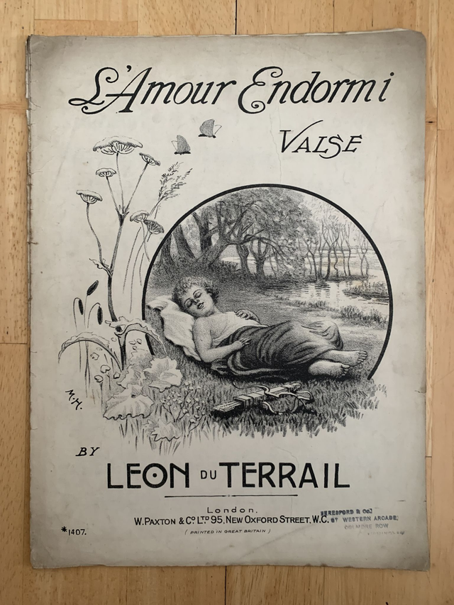 L'Amour Endormi Valse Antique Sheet Music 1890 Leon Du Terrail