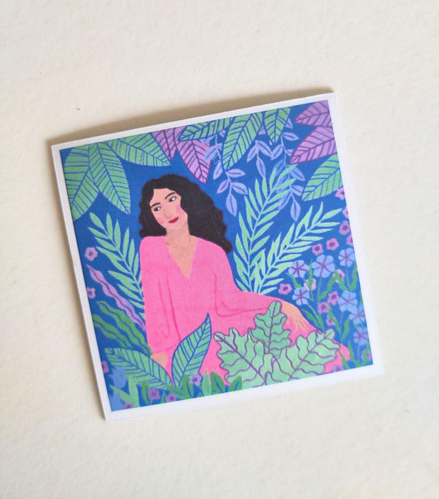 Magneet "Vrouw in roze"