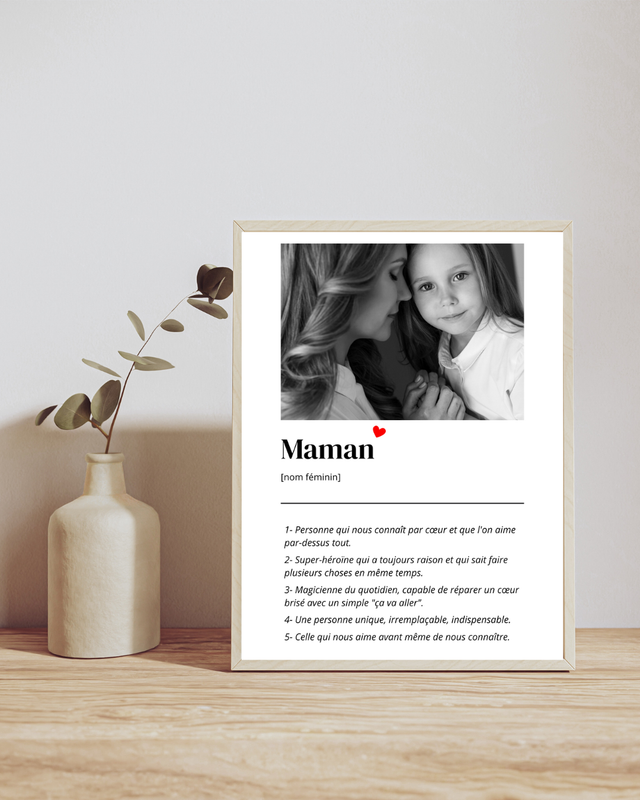 Affiche définition maman avec photo