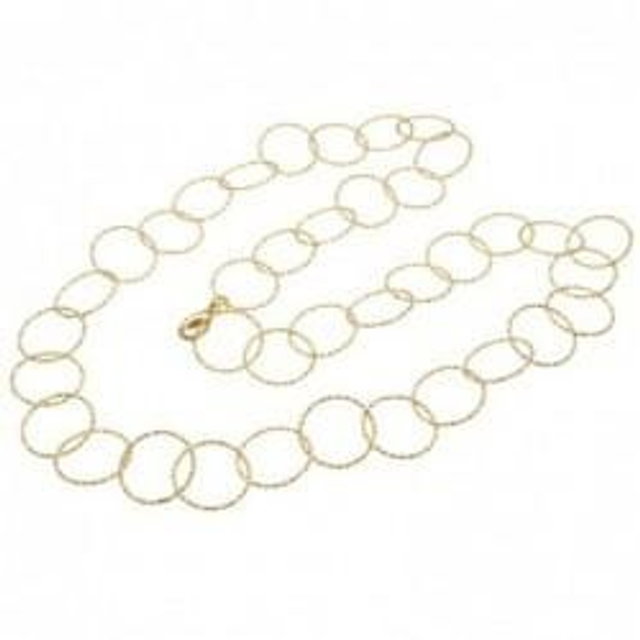 Collana donna in bronzo colore oro catena con cerchi grandi