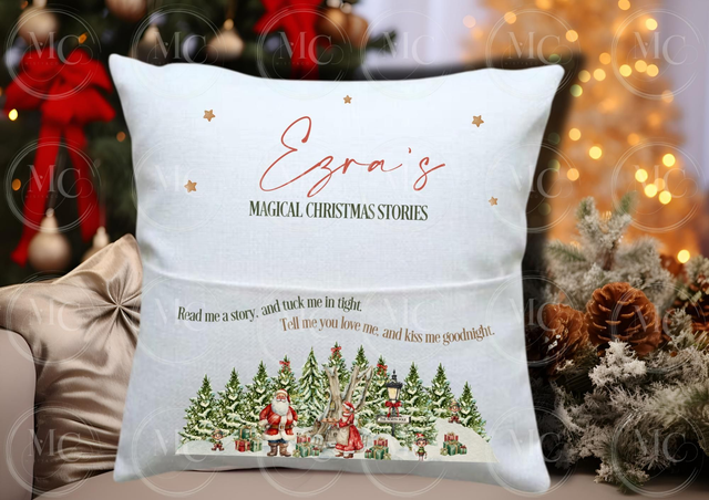 Christmas book cushion