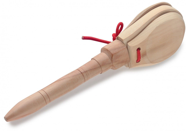 3 Castagnettes en bois à manche