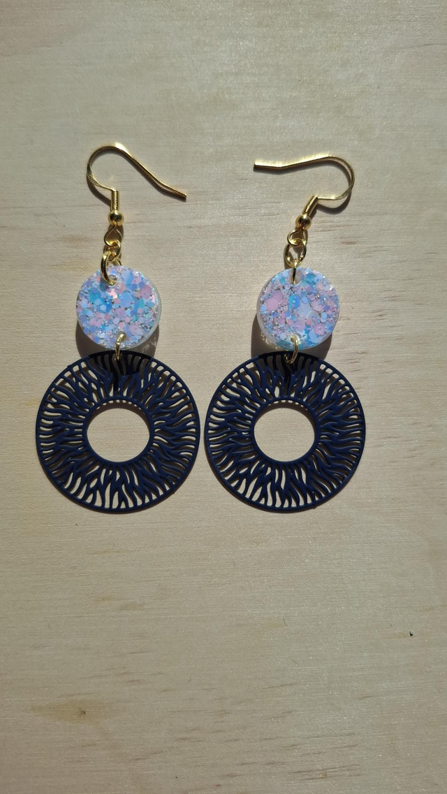 Boucles d&#039;oreilles rosace brillant 