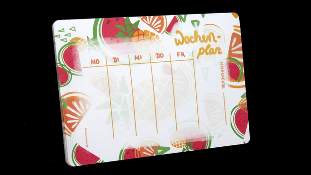 Wochenplan. Schreibblock DIN A5. Motiv "Frische Früchte"