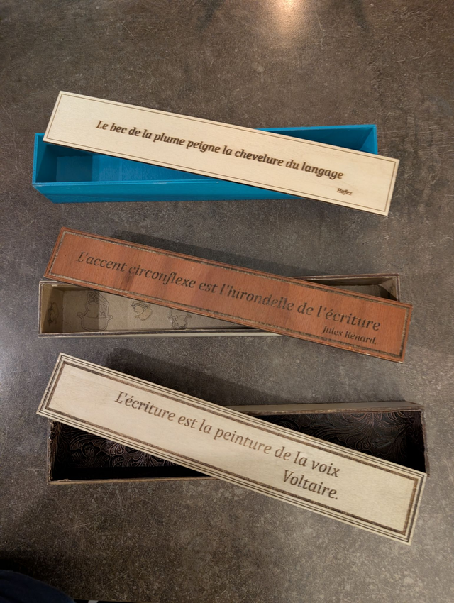Boîtes à stylos citation avec citation