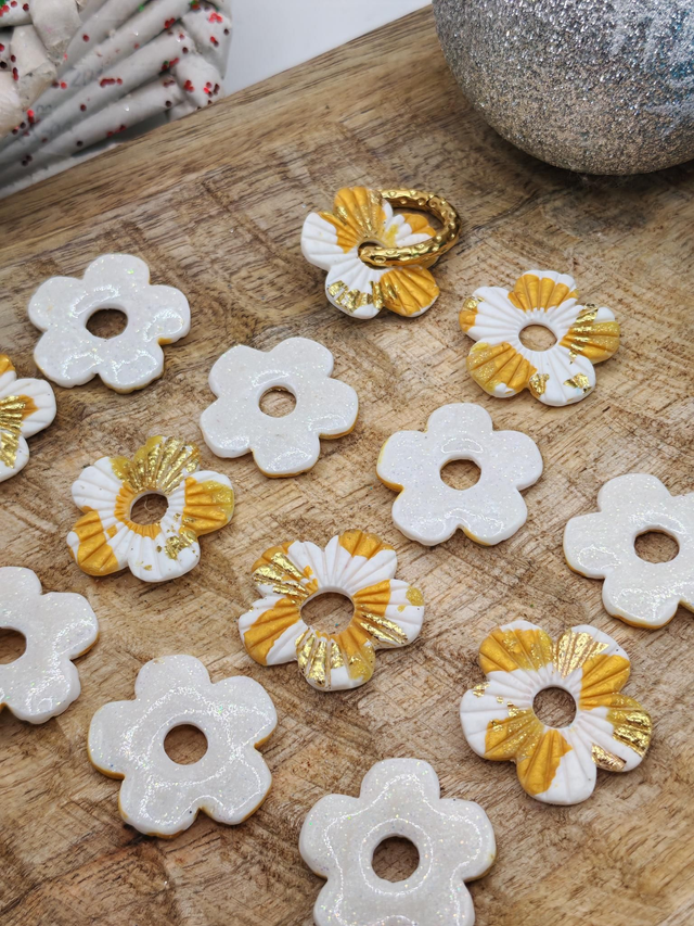 Choupettes Ilena réversibles blanc dorées