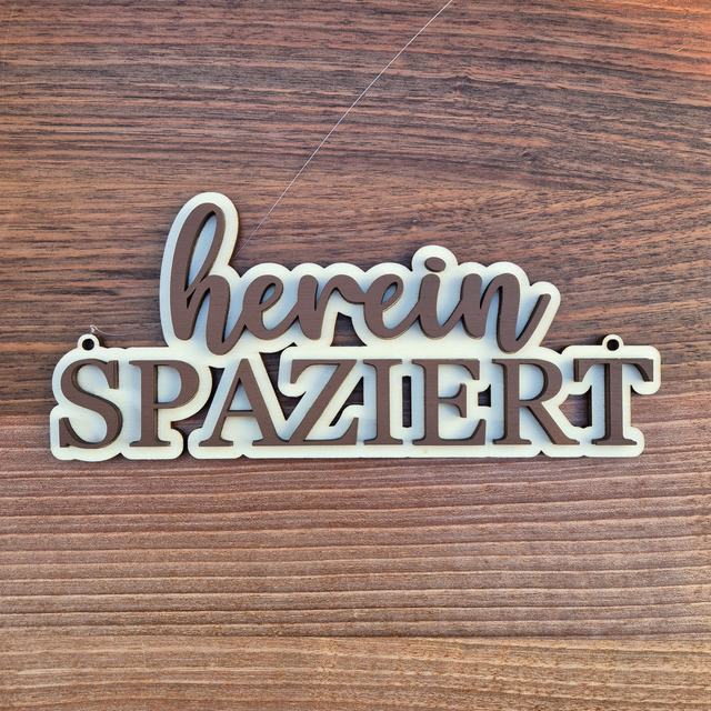 Türschild, herein SPAZIERT (klein)