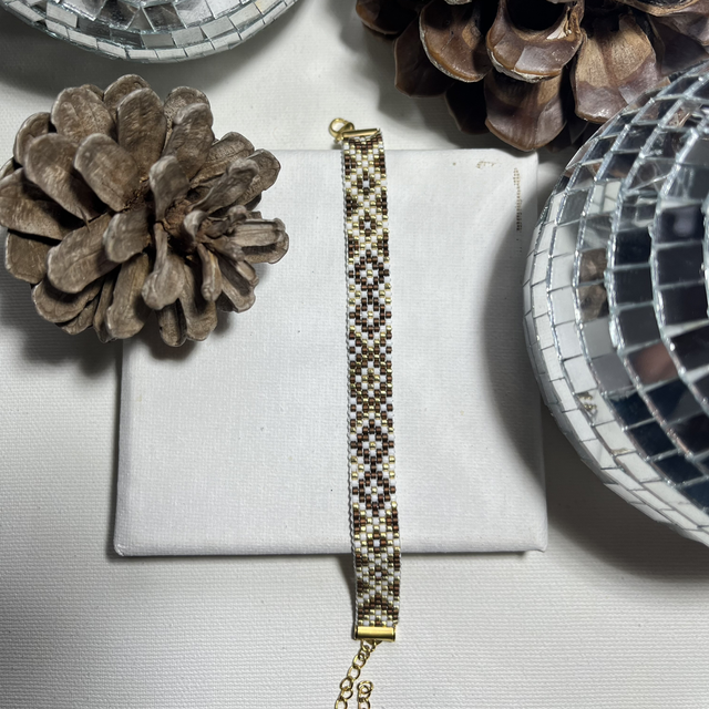 Bracelet Croisillon Marron