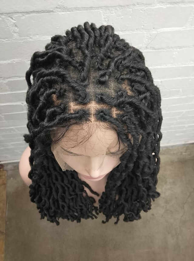 Black Braided Lace Wig 20" Long 