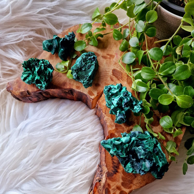 Silky Malachite Raw Specimens