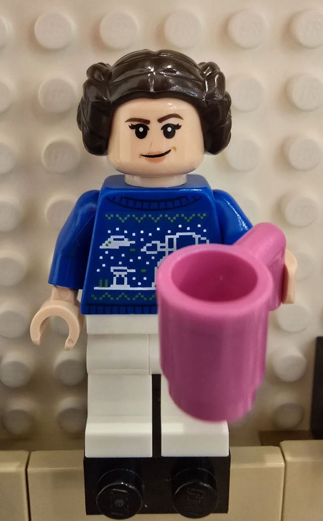 LEGO sw1381 Prinzessin Leia mit Weihnachtspullover Minifigur
