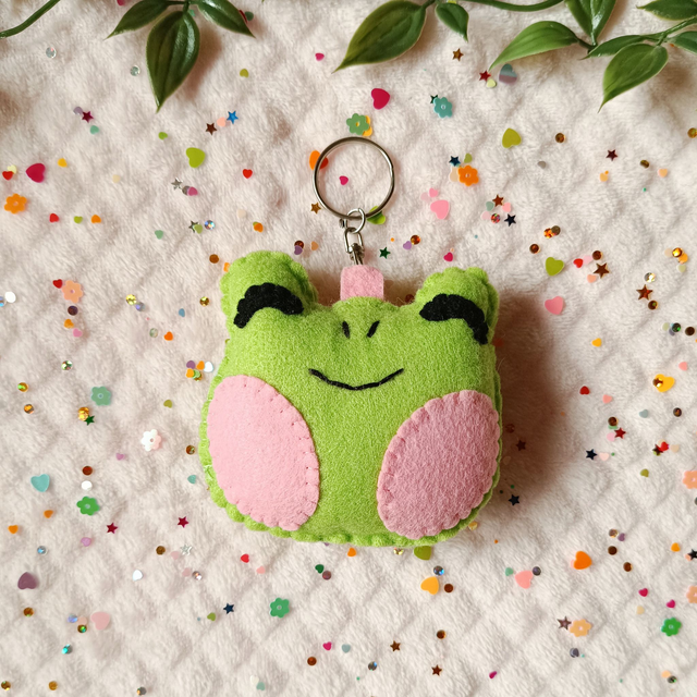 Handmade frog keychains