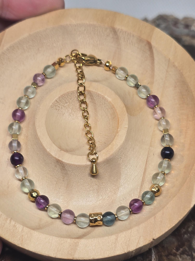 Bracelet Fluorite multicolore 0,4 cm