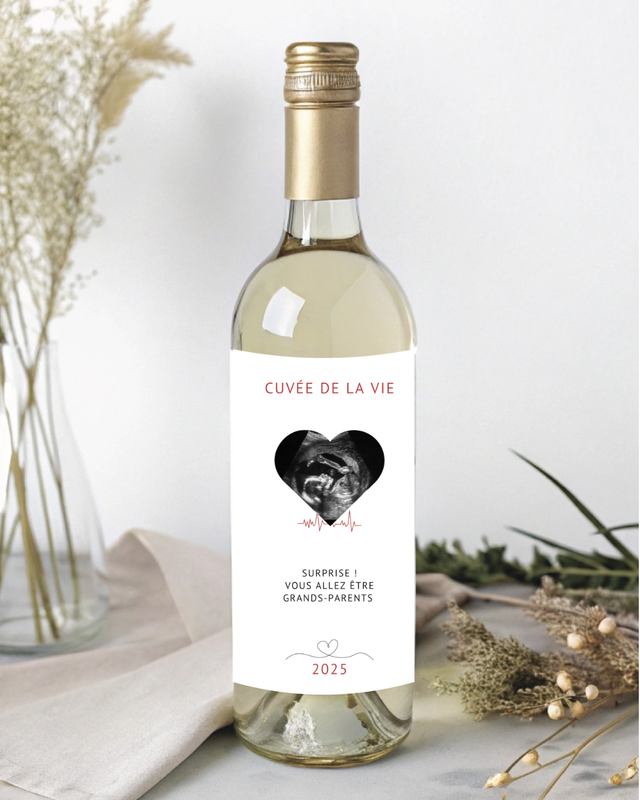Étiquette bouteille de vin "annonce"
