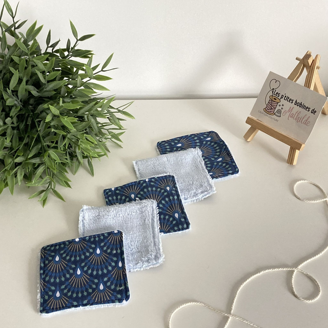 Lingettes | Éventails minuit indigo | Lot de 5