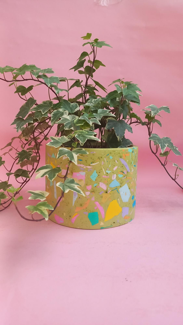 Osłonka na doniczkę lastryko, zielona doniczka