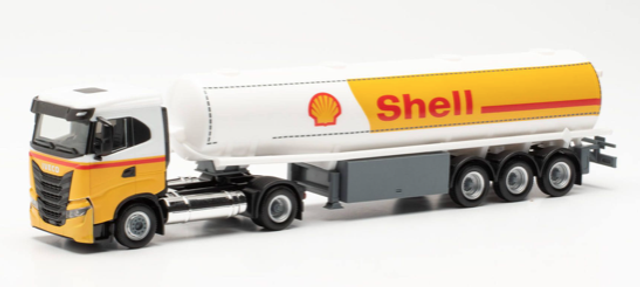 Iveco S-Way LNG Niedrigdach Benzintank-Sattelzug Shell Herpa 1:87