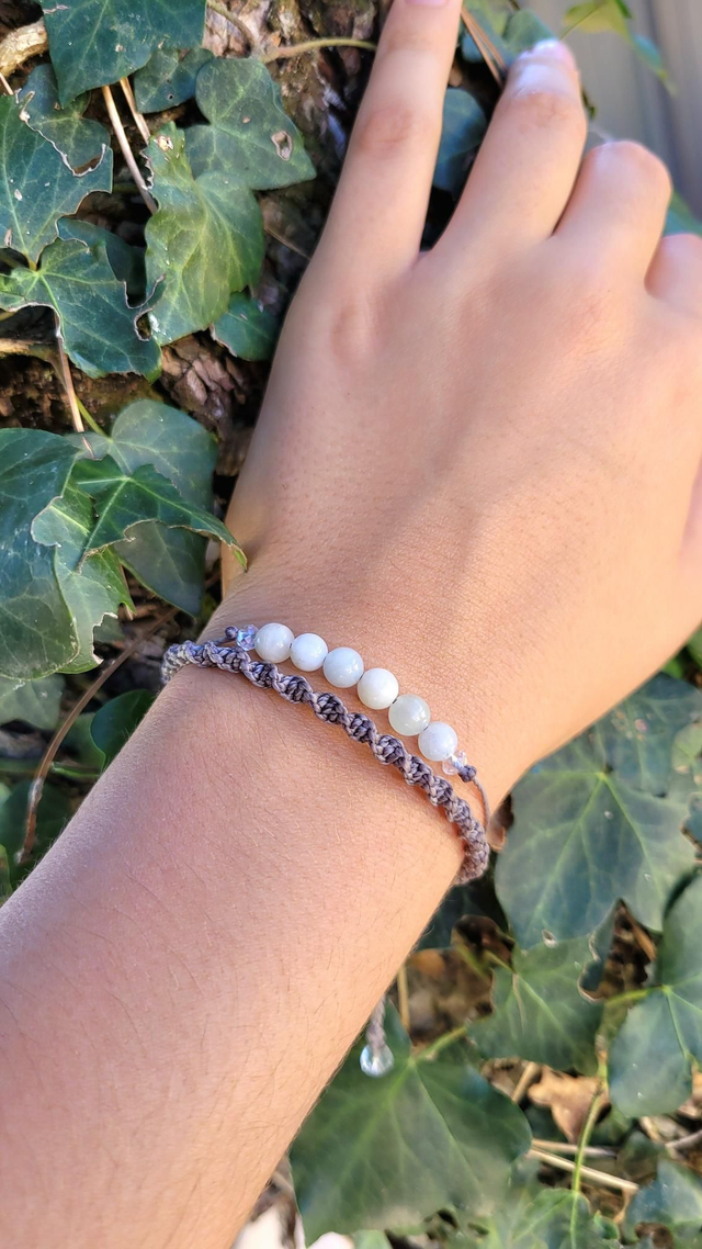 Bracelet double rang - aigue marine