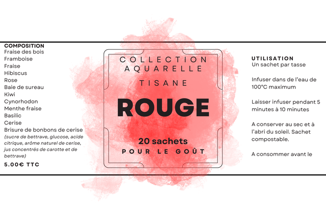 COLLECTION AQUARELLE Tisane "Rouge"