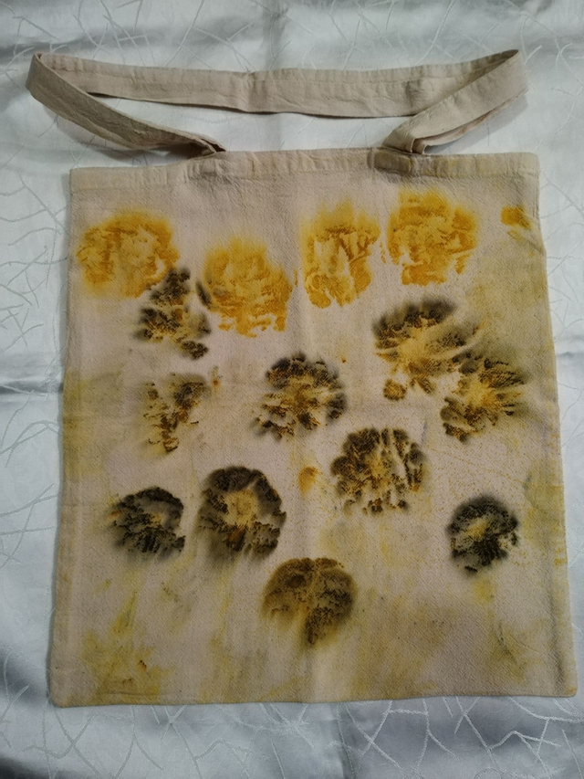 Tote bag, bevásárlótáska (ecoprint, virágos)