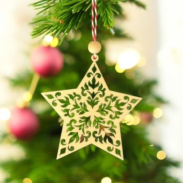 Étoile de Noël en Bois à Suspendre