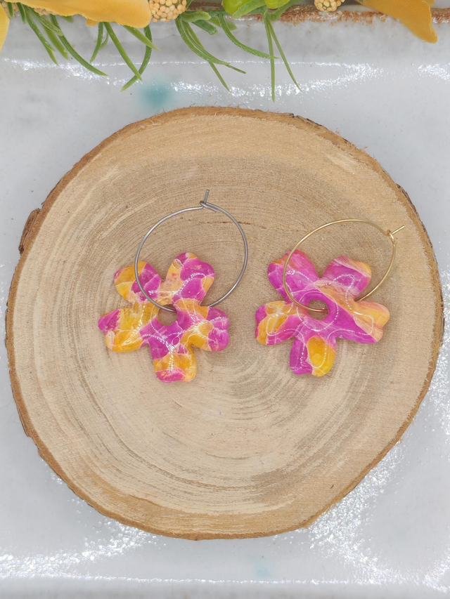 Fleurs île violet jaune 