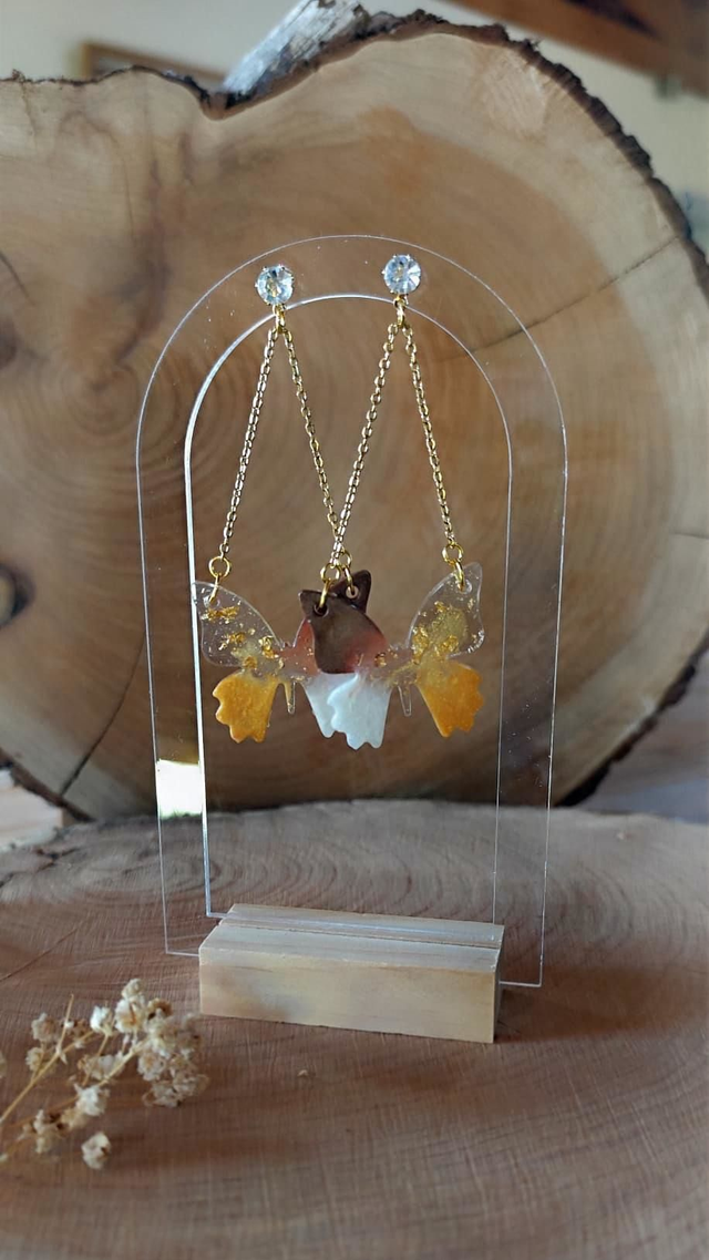 Papillon céleste - Marron blanc doré