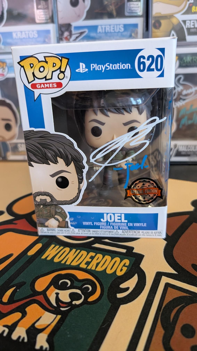Funko Pop Playstation The Last Of Us Joel 620 Signed by Troy Baker with SWAU COA