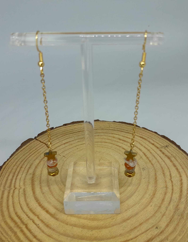 Boucles d&#039;oreilles quartz rutile coloré