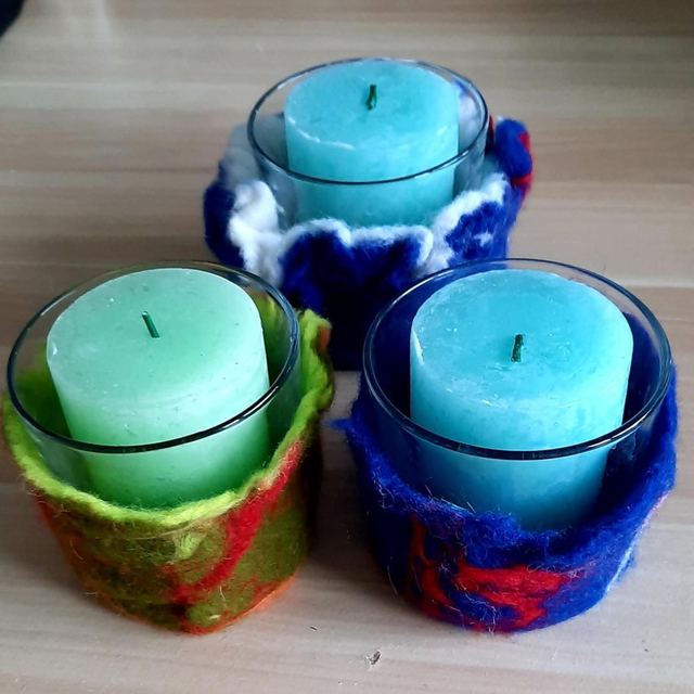 Filzkörbchen Kerze