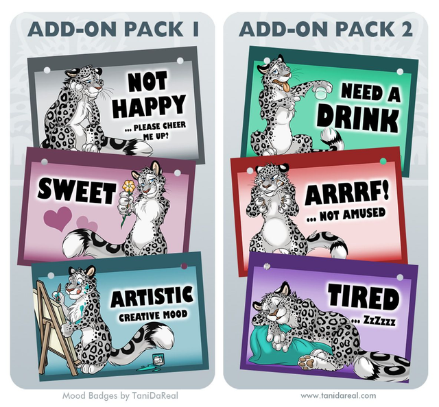 Mood Badges ADD-ONS BIG CATS
