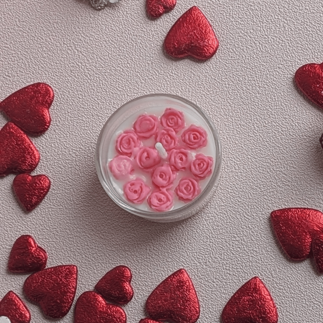 🕯️ Bougie chauffe-plat rose 16g – Vanille