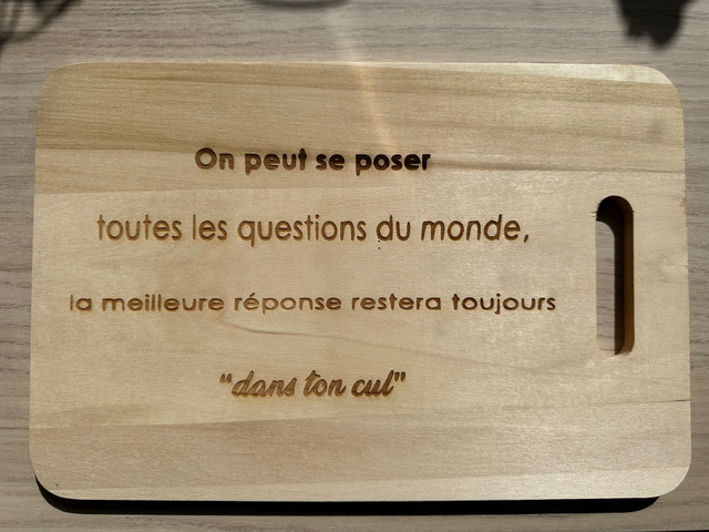 Planche à découper Question du monde