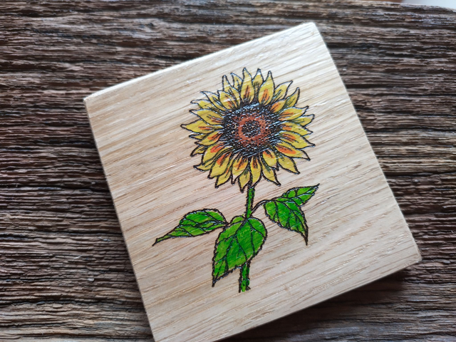 Oak Coaster - Sunflower