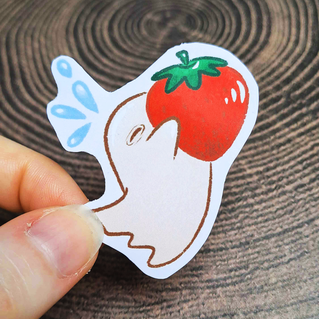 Ghost Sweaty Strawberry Sticker