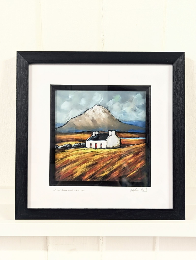 Donegal Cottage and Mount Errigal, Framed Print.