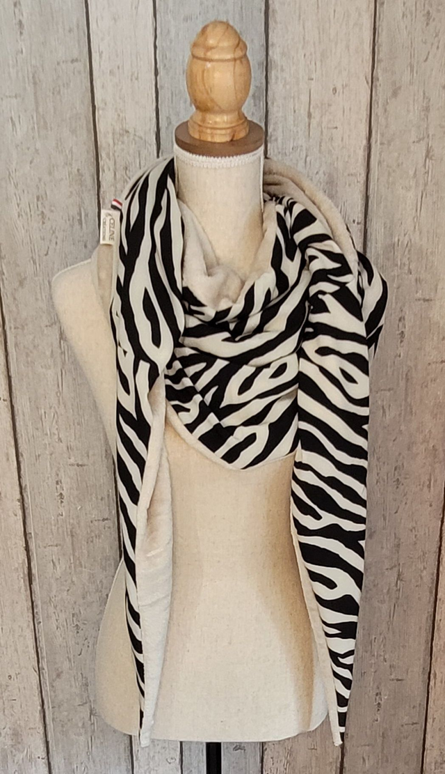 Echarpe / Chèche beige - zébré