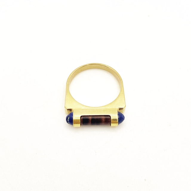 Bague œil de tigre/azurite - OLY