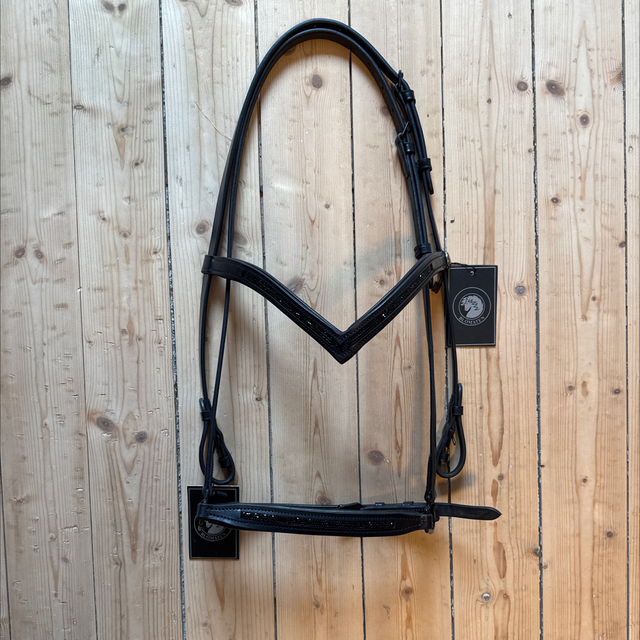 2-teilige Trense Lysingur: schwarze Kristalle