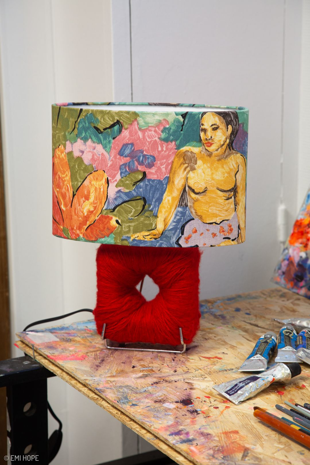 LUMINAIRE LAINE 70's ROUGE