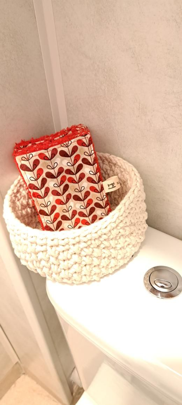 Papier toilette lavable 10 feuilles fleuri rouge 