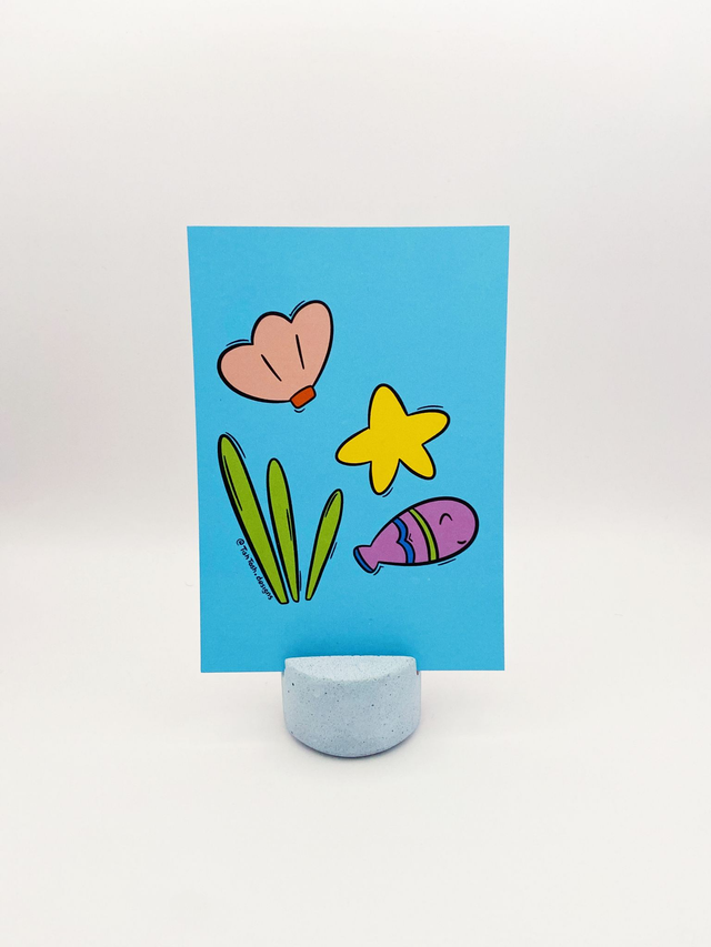 Sea life A6 art print