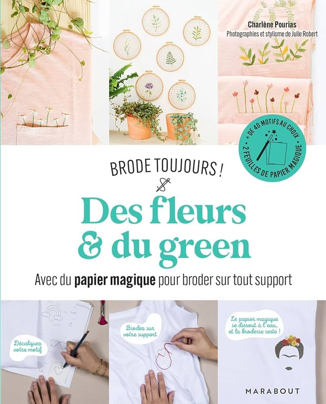 Livre - Brode toujours Des fleurs et du Green
