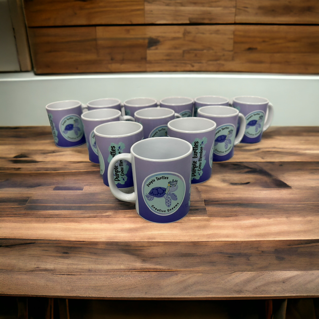 100 custom printed mugs