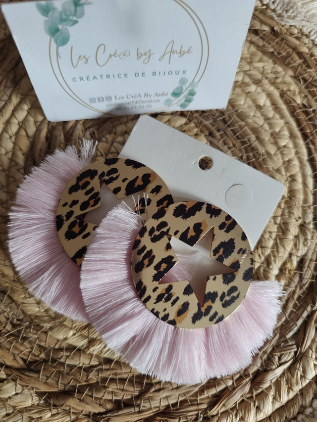 BO BOHEME "LEOPARD" / POMPONS ROSE POUDRE 0001114